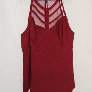 TORRID RED CAGE FRONT EMPIRED WAIST TOP